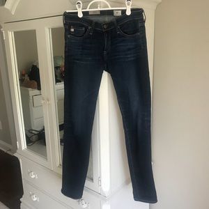 AG “The Stilt” Cigarette Dark Wash Skinny Jeans